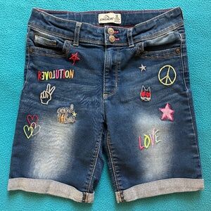 Jordache Girls Rolled Cuff Denim Jean Bermuda Shorts